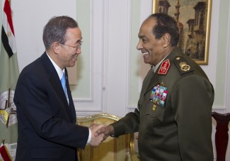 Secretary General meeting with Field Marshall Mohamed Hussein Tantawi, Head of the Supreme Council of the Armed Forces.