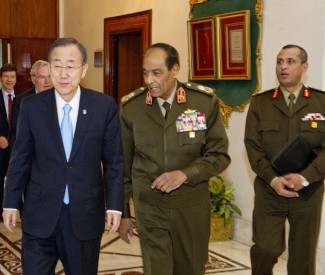 Secretary General meeting with Field Marshall Mohamed Hussein Tantawi, Head of the Supreme Council of the Armed Forces.