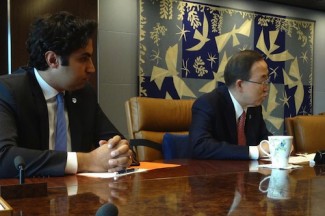 Ban Ki-moon and Youth Envoy Ahmand Alhendawi - UN